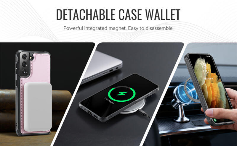 JEEHOOD Samsung Galaxy S21 Plus 2-in-1 Magnetic Wallet Case