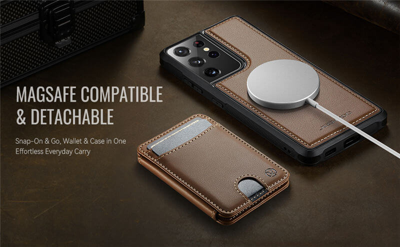 JEEHOOD Samsung Galaxy S21 Ultra 2-in-1 Magnetic Wallet Case
