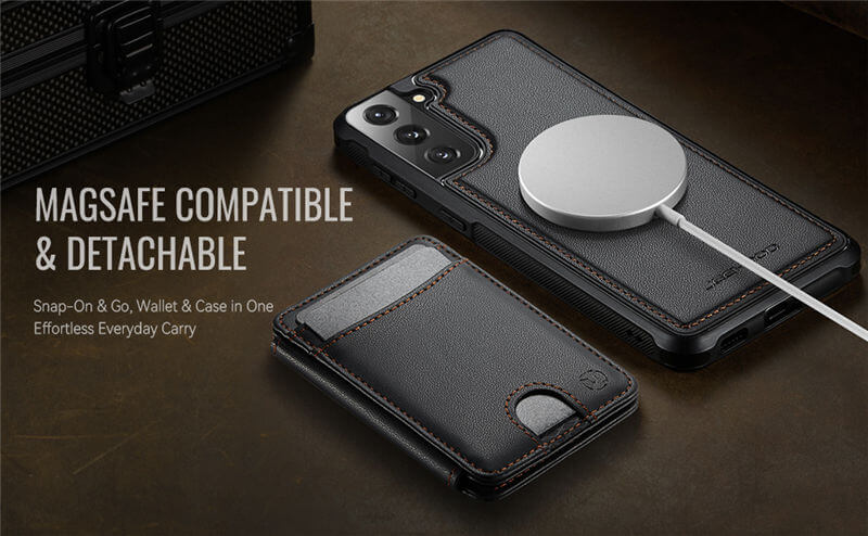 JEEHOOD Samsung Galaxy S22 Plus 2-in-1 Magnetic Wallet Case