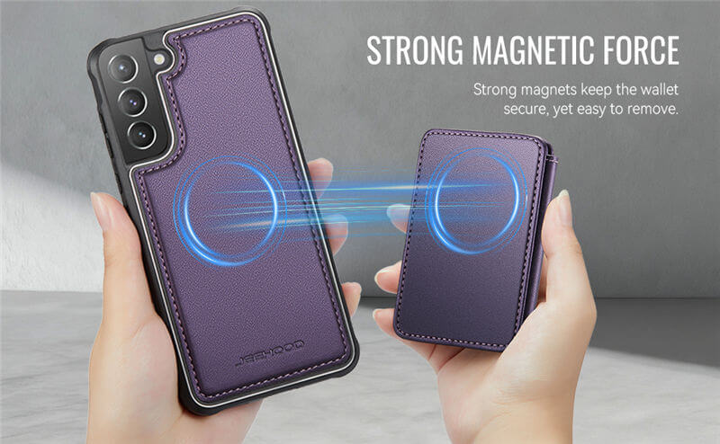 JEEHOOD Samsung Galaxy S22 Plus 2-in-1 Magnetic Wallet Case