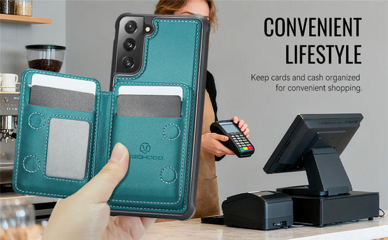 JEEHOOD Samsung Galaxy S22 Plus 2-in-1 Magnetic Wallet Case