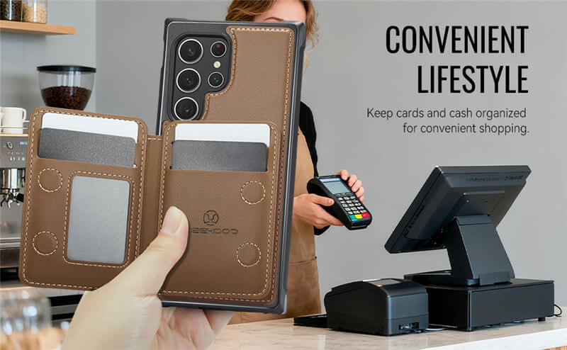 JEEHOOD Samsung Galaxy S22 Ultra 2-in-1 Magnetic Wallet Case