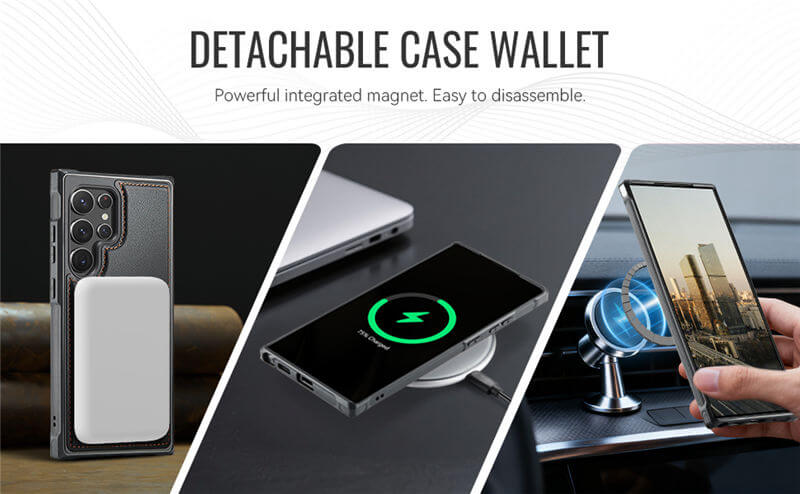 JEEHOOD Samsung Galaxy S22 Ultra 2-in-1 Magnetic Wallet Case