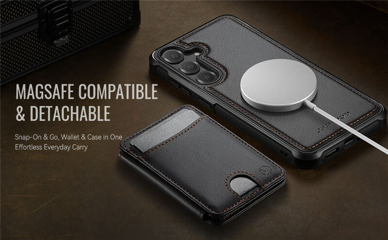 JEEHOOD Samsung Galaxy S23 FE 2-in-1 Magnetic Wallet Case