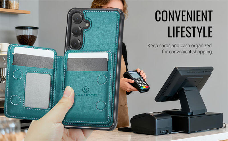 JEEHOOD Samsung Galaxy S23 FE 2-in-1 Magnetic Wallet Case