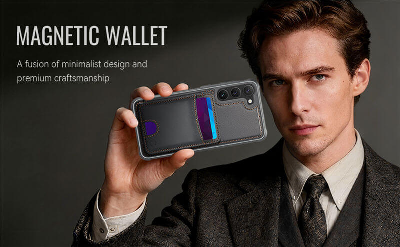 JEEHOOD Samsung Galaxy S23 Plus 2-in-1 Magnetic Wallet Case