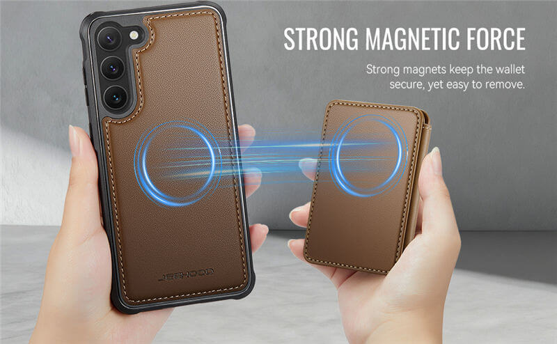 JEEHOOD Samsung Galaxy S23 2-in-1 Magnetic Wallet Case