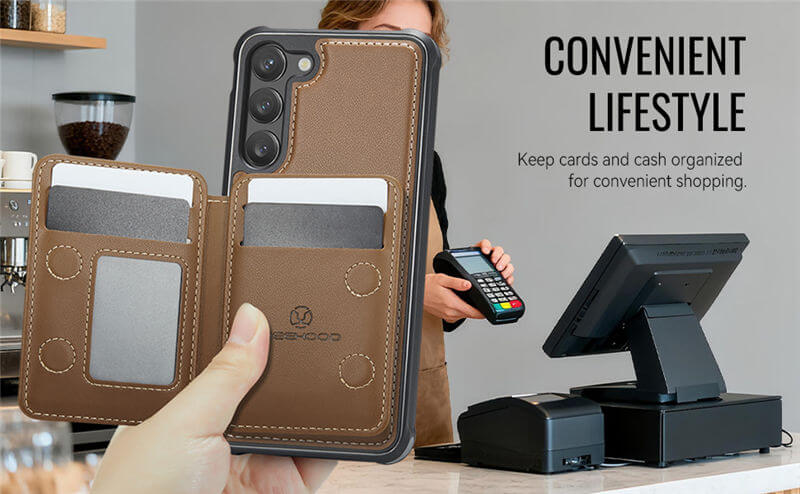 JEEHOOD Samsung Galaxy S23 Plus 2-in-1 Magnetic Wallet Case
