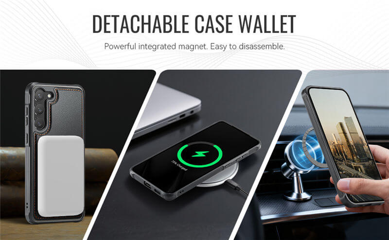 JEEHOOD Samsung Galaxy S23 Plus 2-in-1 Magnetic Wallet Case