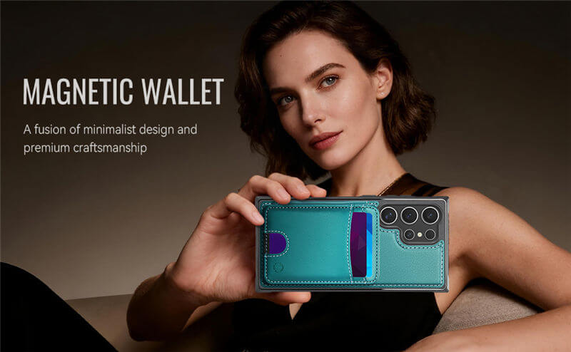 JEEHOOD Samsung Galaxy S23 Ultra 2-in-1 Magnetic Wallet Case