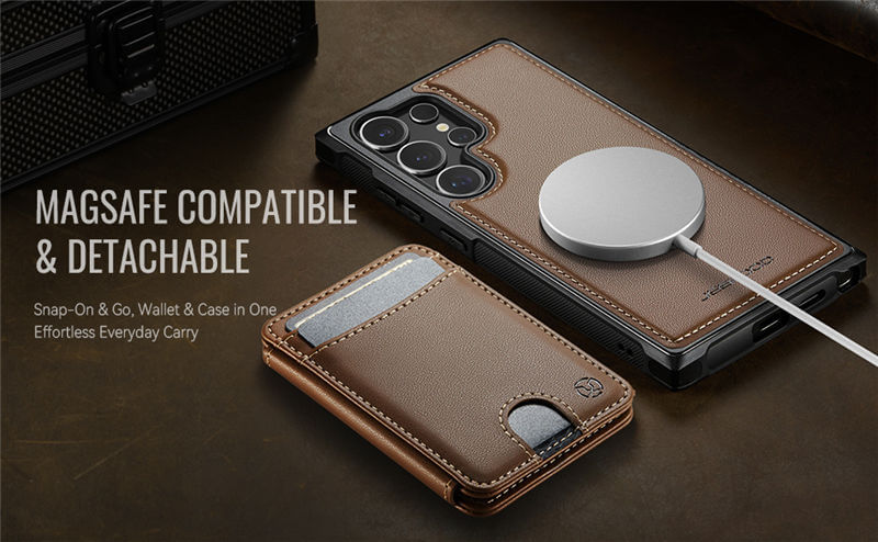 JEEHOOD Samsung Galaxy S23 Ultra 2-in-1 Magnetic Wallet Case