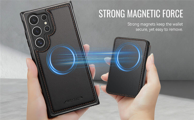 JEEHOOD Samsung Galaxy S23 Ultra 2-in-1 Magnetic Wallet Case