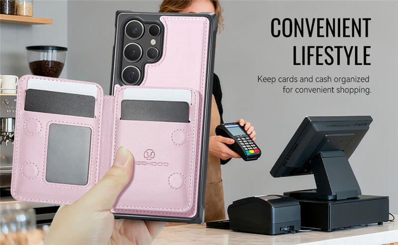 JEEHOOD Samsung Galaxy S23 Ultra 2-in-1 Magnetic Wallet Case