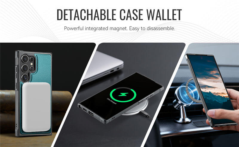 JEEHOOD Samsung Galaxy S23 Ultra 2-in-1 Magnetic Wallet Case