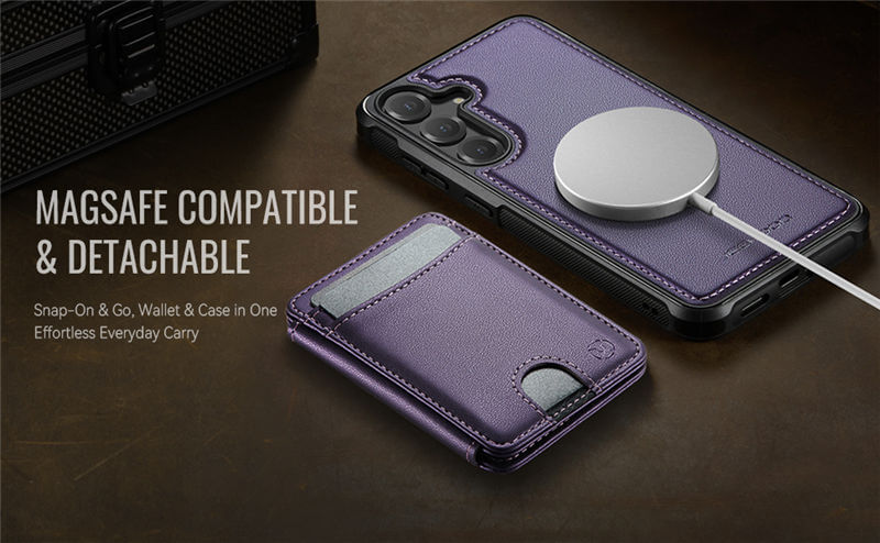JEEHOOD Samsung Galaxy S24 FE 2-in-1 Magnetic Wallet Case