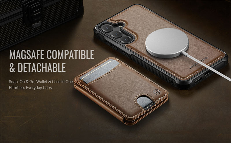 JEEHOOD Samsung Galaxy S24 2-in-1 Magnetic Wallet Case