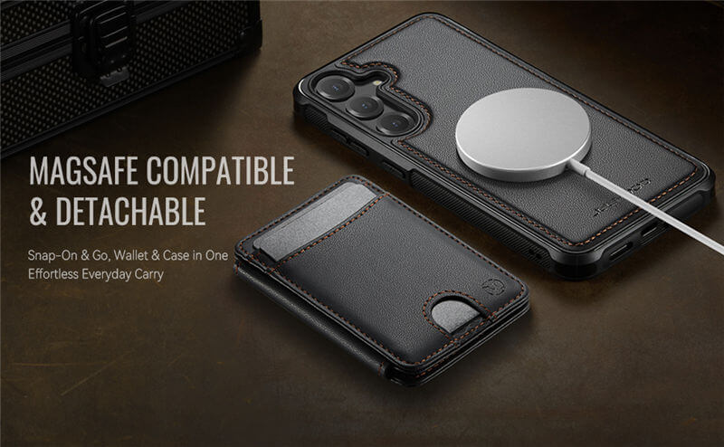 JEEHOOD Samsung Galaxy S25 Plus 2-in-1 Magnetic Wallet Case