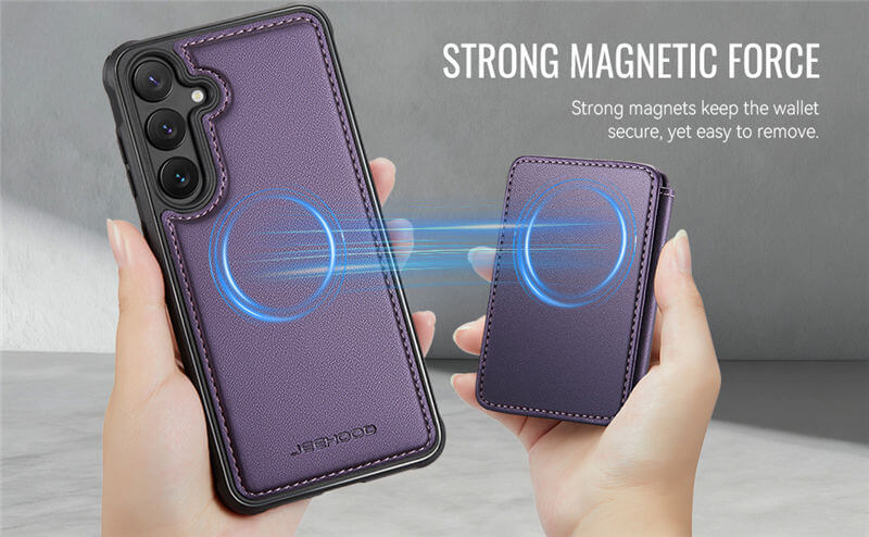 JEEHOOD Samsung Galaxy S25 Plus 2-in-1 Magnetic Wallet Case