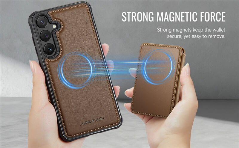 JEEHOOD Samsung Galaxy S25 FE 2-in-1 Magnetic Wallet Case