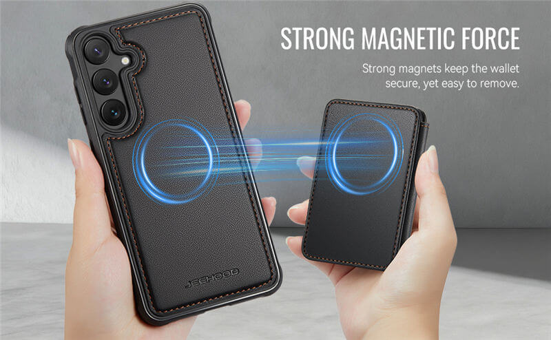 JEEHOOD Samsung Galaxy S24 2-in-1 Magnetic Wallet Case