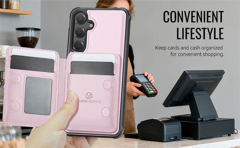 JEEHOOD Samsung Galaxy S24 2-in-1 Magnetic Wallet Case