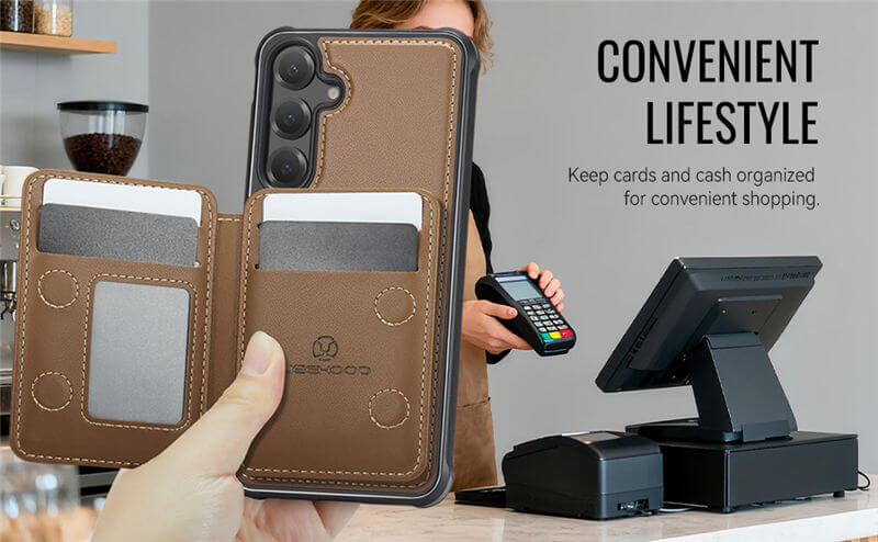 JEEHOOD Samsung Galaxy S24 FE 2-in-1 Magnetic Wallet Case