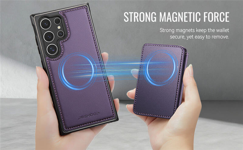 JEEHOOD Samsung Galaxy S25 Ultra 2-in-1 Magnetic Wallet Case