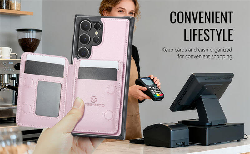 JEEHOOD Samsung Galaxy S24 Ultra 2-in-1 Magnetic Wallet Case