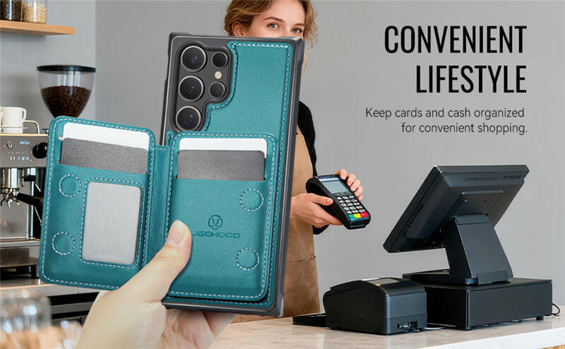 JEEHOOD Samsung Galaxy S25 Ultra 2-in-1 Magnetic Wallet Case