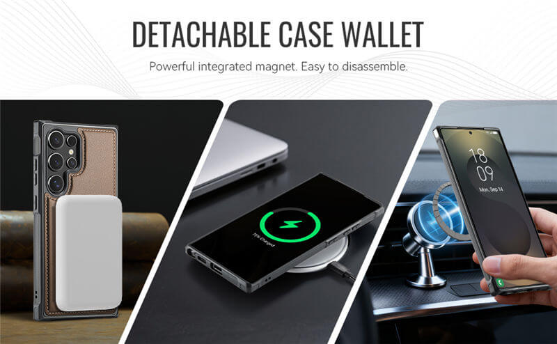 JEEHOOD Samsung Galaxy S25 Ultra 2-in-1 Magnetic Wallet Case