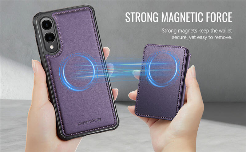JEEHOOD Samsung Galaxy S25 Edge 2-in-1 Magnetic Wallet Case
