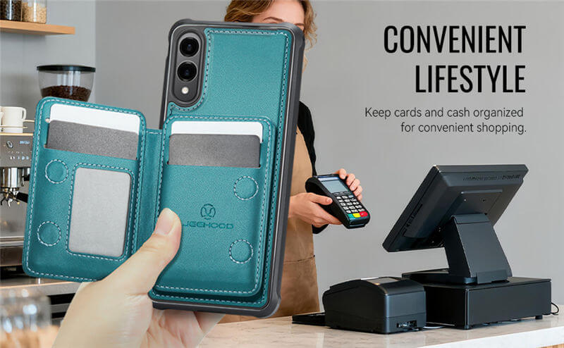 JEEHOOD Samsung Galaxy S25 Edge 2-in-1 Magnetic Wallet Case