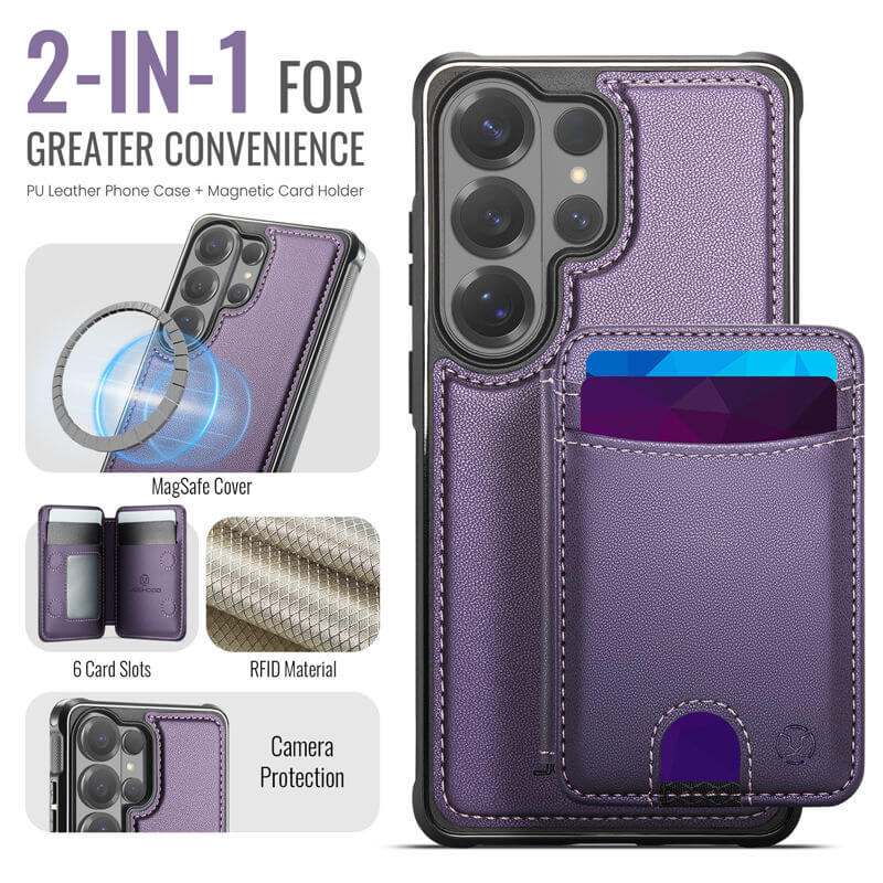 JEEHOOD Samsung Galaxy S26 Ultra 2-in-1 Magnetic RFID Wallet Case