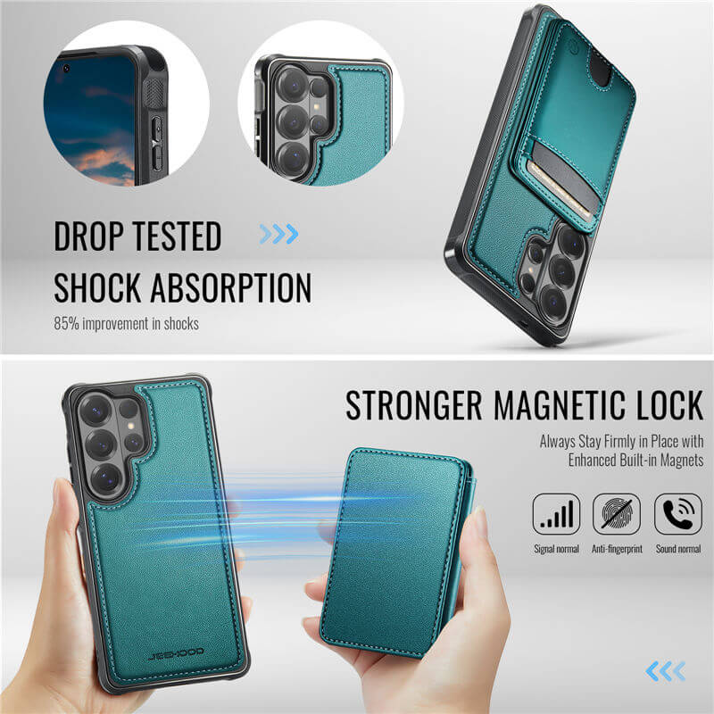JEEHOOD Samsung Galaxy S26 Ultra 2-in-1 Magnetic RFID Wallet Case