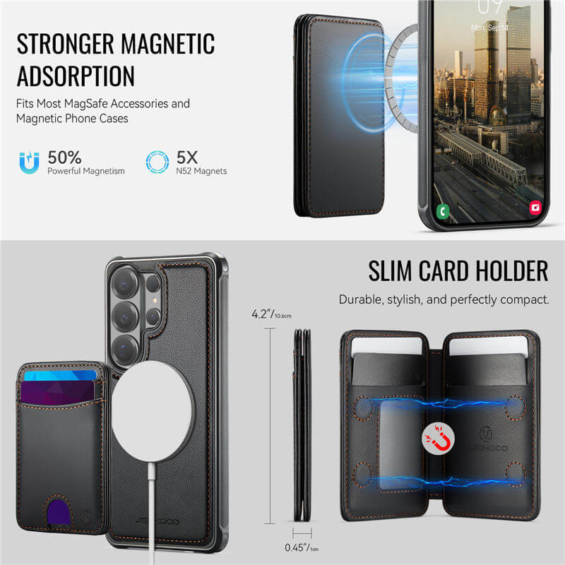 JEEHOOD Samsung Galaxy S26 Ultra 2-in-1 Magnetic RFID Wallet Case