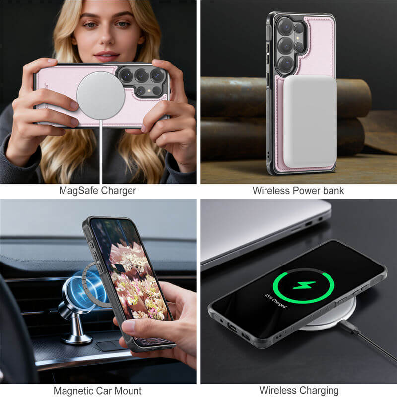 JEEHOOD Samsung Galaxy S26 Ultra 2-in-1 Magnetic RFID Wallet Case