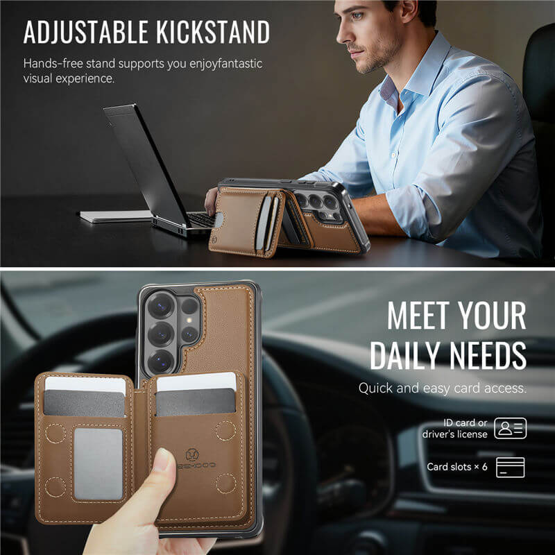 JEEHOOD Samsung Galaxy S26 Ultra 2-in-1 Magnetic RFID Wallet Case
