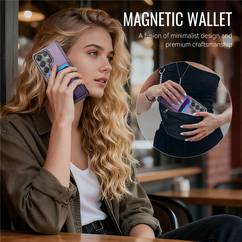 JEEHOOD Samsung Galaxy S26 Ultra 2-in-1 Magnetic RFID Wallet Case