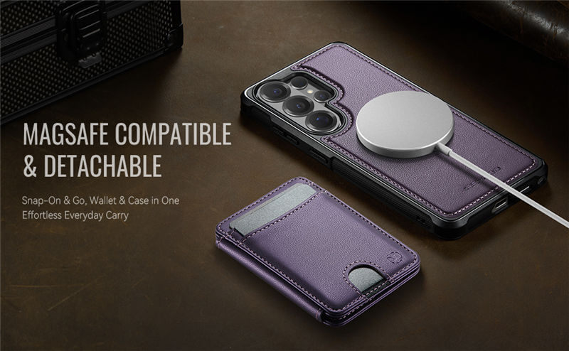 JEEHOOD Samsung Galaxy S26 Ultra 2-in-1 Magnetic Wallet Case