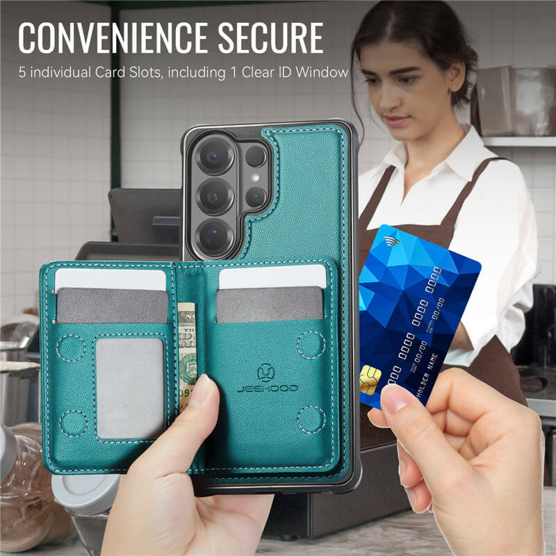 JEEHOOD Samsung Galaxy S26 Ultra Detachable Magnetic Zipper Wallet Case