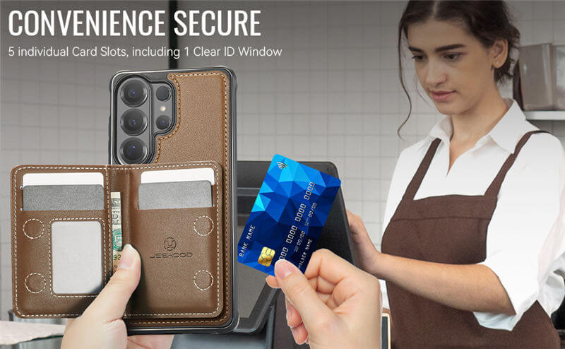 JEEHOOD Samsung Galaxy S26 Ultra Detachable Magnetic Zipper Wallet Case