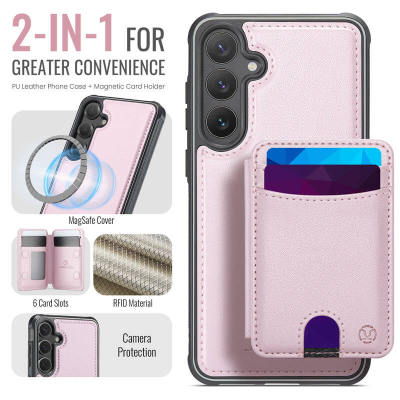JEEHOOD Samsung Galaxy S26 Plus 2-in-1 Magnetic RFID Wallet Case