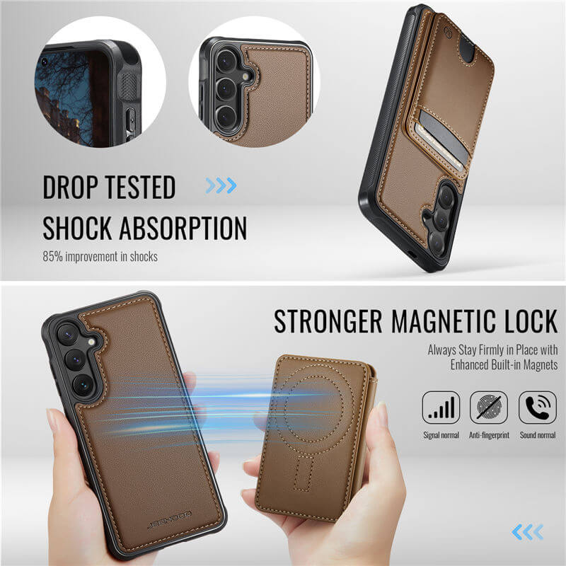 JEEHOOD Samsung Galaxy S26 Plus 2-in-1 Magnetic RFID Wallet Case