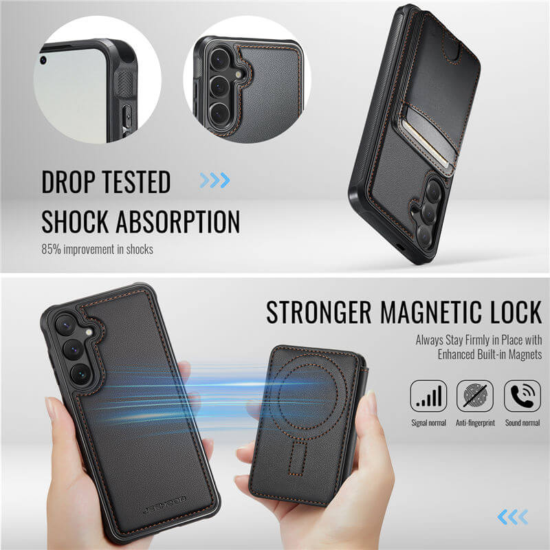 JEEHOOD Samsung Galaxy S26 2-in-1 Magnetic RFID Wallet Case