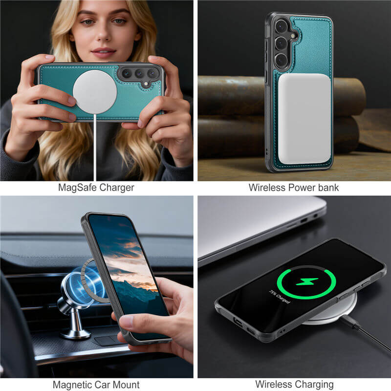 JEEHOOD Samsung Galaxy S26 Plus 2-in-1 Magnetic RFID Wallet Case
