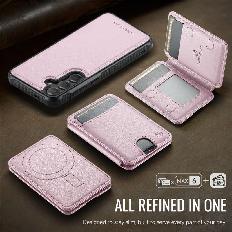JEEHOOD Samsung Galaxy S26 2-in-1 Magnetic RFID Wallet Case