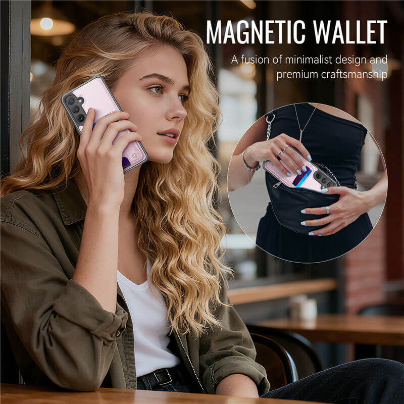 JEEHOOD Samsung Galaxy S26 Plus 2-in-1 Magnetic RFID Wallet Case