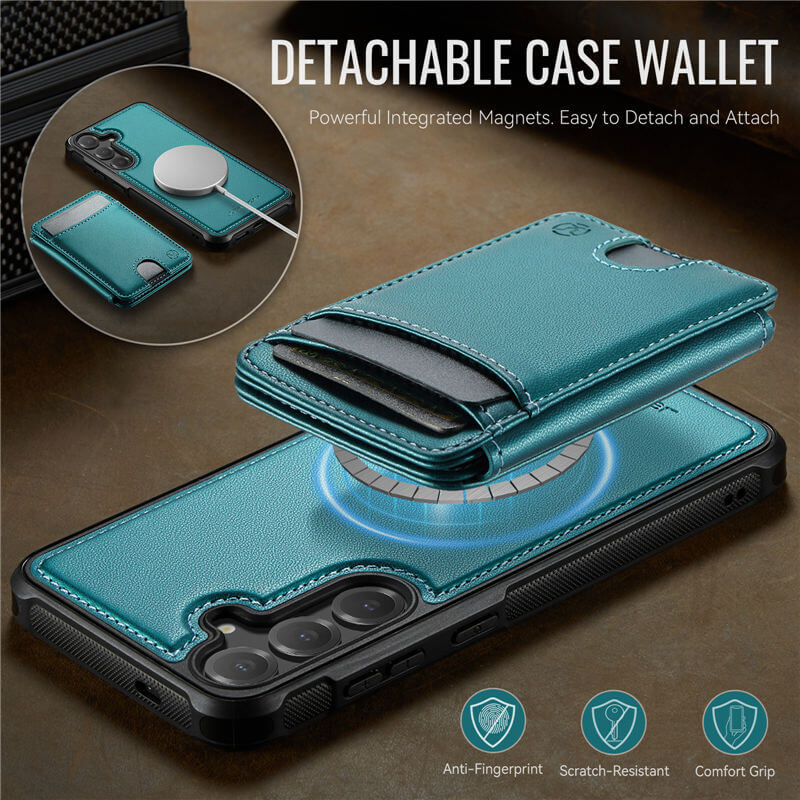 JEEHOOD Samsung Galaxy S26 Plus 2-in-1 Magnetic RFID Wallet Case