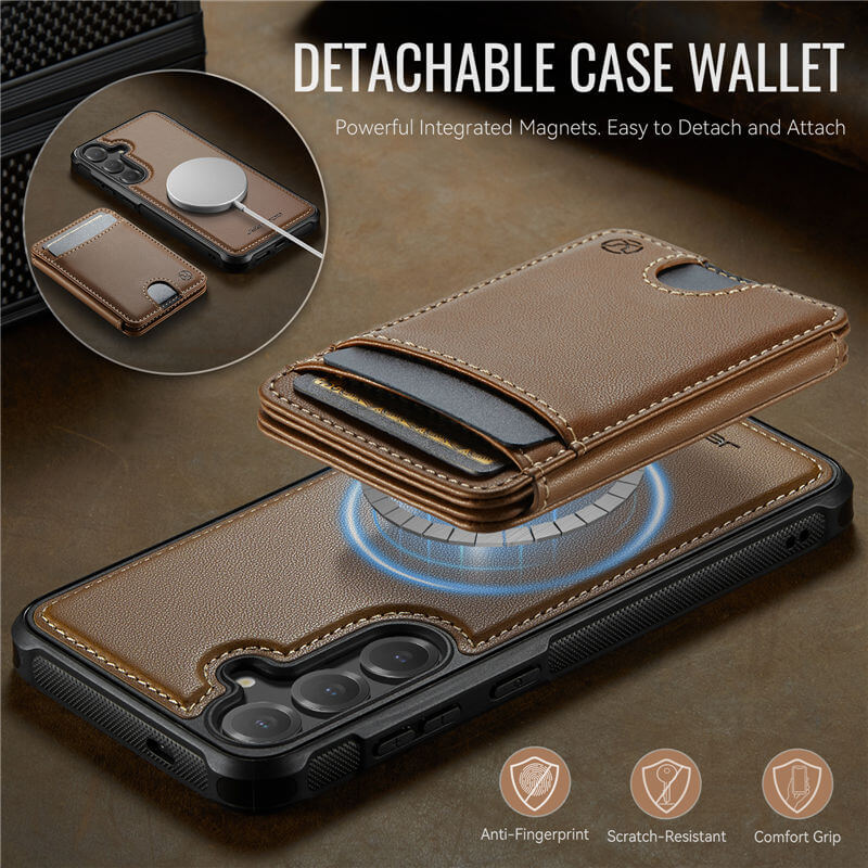 JEEHOOD Samsung Galaxy S26 2-in-1 Magnetic RFID Wallet Case