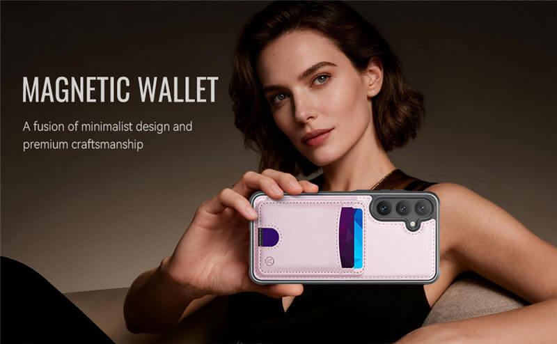 JEEHOOD Samsung Galaxy S26 2-in-1 Magnetic Wallet Case